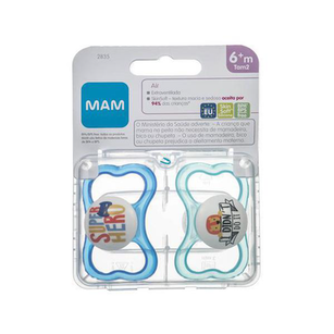 Kit Chupeta Mam Air 6+ Meses Azul 2 Unidades