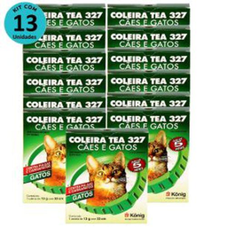 Imagem do produto Kit Coleira Contra Pulgas E Carrapatos Tea 327 Gatos König 13G C/ 33Cm C/ 13 Unidades