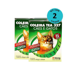 Kit Coleira Tea 327 Gatos König 13G C/ 33Cm Com 2 Unidades