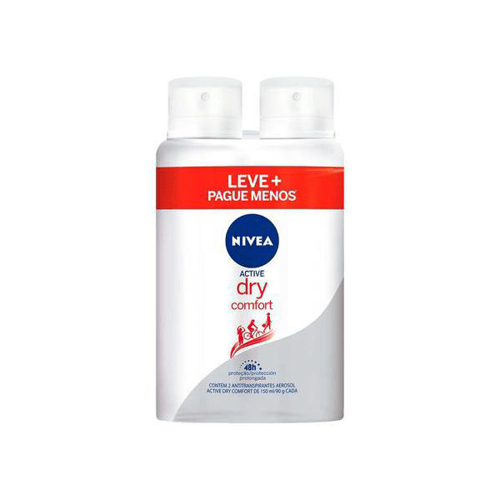 Kit Com 2 Desodorantes Nivea Dry Comfort Plus Aerossol Com 50% De Desconto Na 2 Unidade