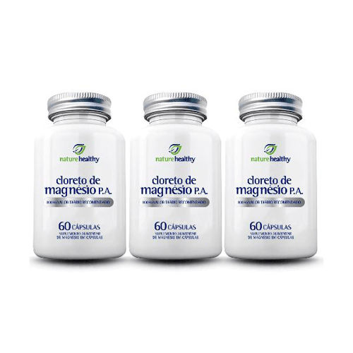 Imagem do produto Kit Com 3 Cloreto De Magnésio P.a. 260Mg Com 60 Cáps. Nature Healthy