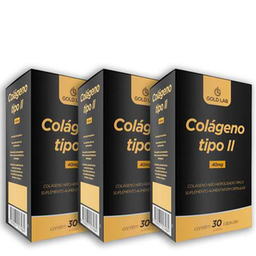 Kit Com 3 Colágeno Tipo Ii 40Mg Com 30 Gold Lab