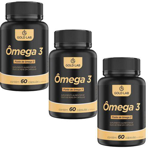 Imagem do produto Kit Com 3 Ômega 3 Com 60 Cápsulas Gold Lab