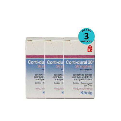 Kit Cortidural Injetável König 20Mg 5Ml C/ 3 Unidades