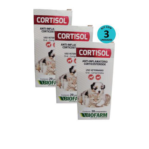 Kit Cortisol Biofarm C/ 20 Comp. C/ 3 Unidades