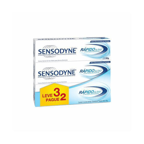 Imagem do produto Kit Creme Dental Sensodyne Rápido Alívio 50G Leve 3 Pague 2