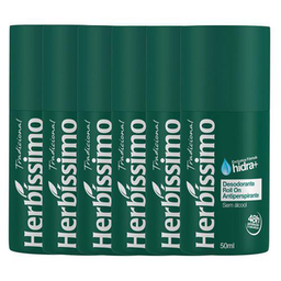 Kit Desodorante Rollon Herbissimo Tradicional 50Ml Com 6 Unidades Herbíssimo