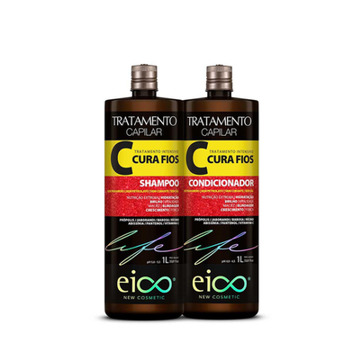 Kit Eico Life Cura Fios Shampoo Com 1L + Condicionador 1 Unidade