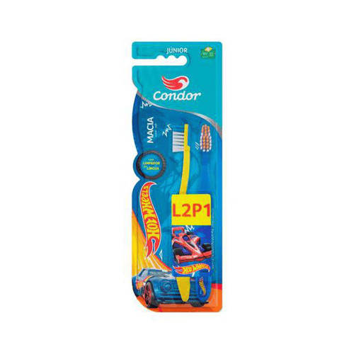 Imagem do produto Kit Escova De Dente Condor Júnior Hot Wheels Com 2 Unidades 1 Unidade