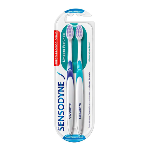 Imagem do produto Kit Escova De Dente Sensodyne Limpeza Profunda Extra Macia 2 Unidades