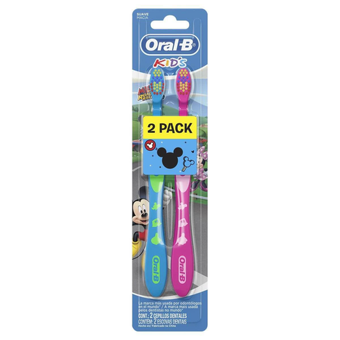 Kit Escova Dental Oralb Kids Michey E Minnie Macia 2 Unidades