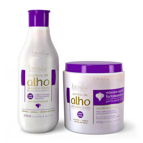 Imagem do produto Kit Fortificante Capilar Com Shampoo De Alho E Máscara 450G Forever Liss