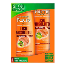 Kit Garnier Fructis Liso Absoluto Shampoo 400Ml + Condicionador 200Ml