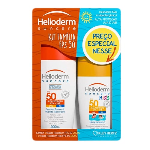 Imagem do produto Kit Helioiderm Suncare Protetor Fps50 200Ml + Solar Kids 120Ml Kleyhertz