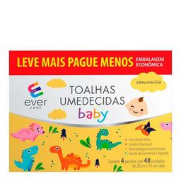 Imagem do produto Kit Lenço Umedecido Ever Care Baby Camomila 48 Unidades