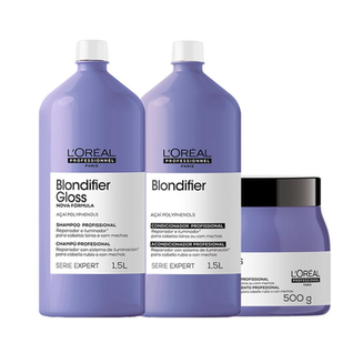 Imagem do produto Kit L'oréal Pro Serie Exp Blondifier Glosssh 1500 Ml E Cond E Másc Loreal Professionnel