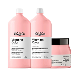 Imagem do produto Kit L'oréal Pro Serie Exp Vitamino Colorsh 1500 Ml E Cond E Másc Loreal Professionnel