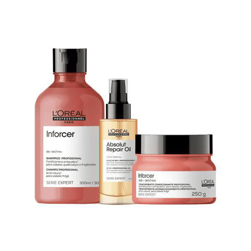 Imagem do produto Kit L'oréal Professionnel Serie Expert Inforcer Shampoo 300 Ml + Máscara 250 G + Óleo 90 Ml