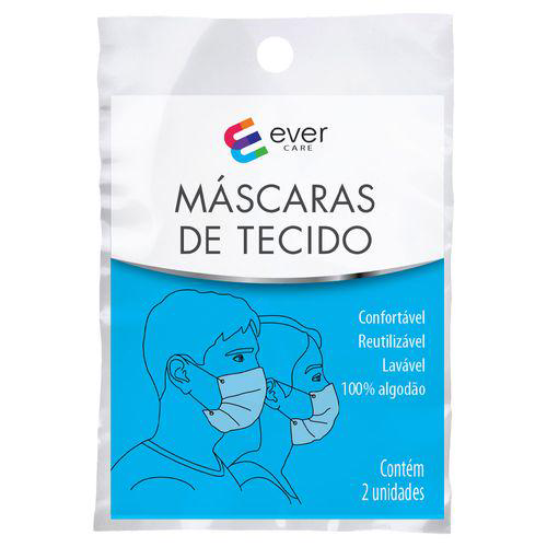 Kit Máscaras De Tecido Ever Care Adulto 2 Unidades