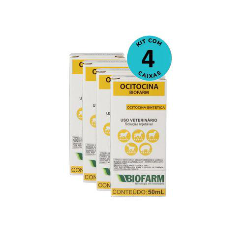 Kit Ocitocina Injetável Biofarm 50Ml Com 4 Unidades