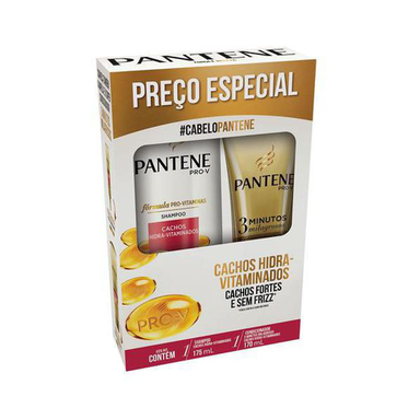 Kit Pantene Cachos Hidravitaminados Kit Shampoo + Condicionador 3 Minutos