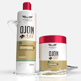 Kit Pós Química Óleo De Ojon 1L Shampoo Máscara Hidratação Wallness