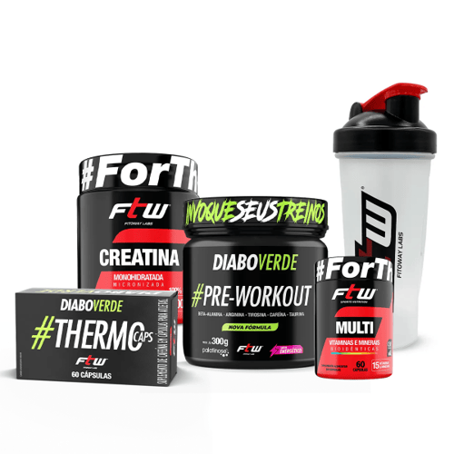 Imagem do produto Kit Pre-Treino Fit Pre Workout Multi-Vitaminas Creatina Thermo Caps