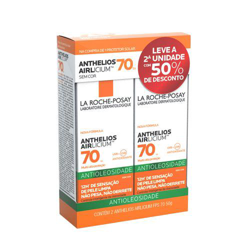 Imagem do produto Kit Protetor Solar Anthelios Airlicium Fps 70 Gel Creme 50G Leve O 2 Com 50% De Desconto