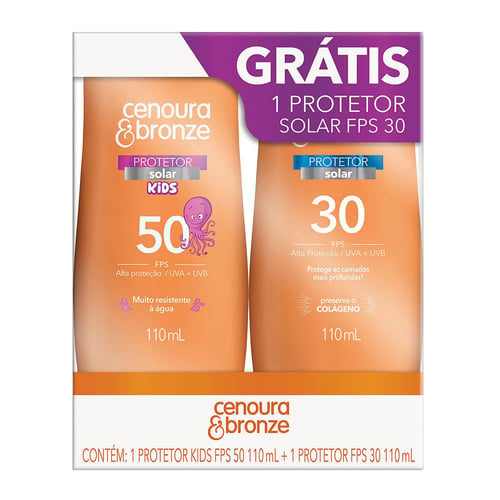 Kit Protetor Solar Cenoura & Bronze Kids 1 Unidade