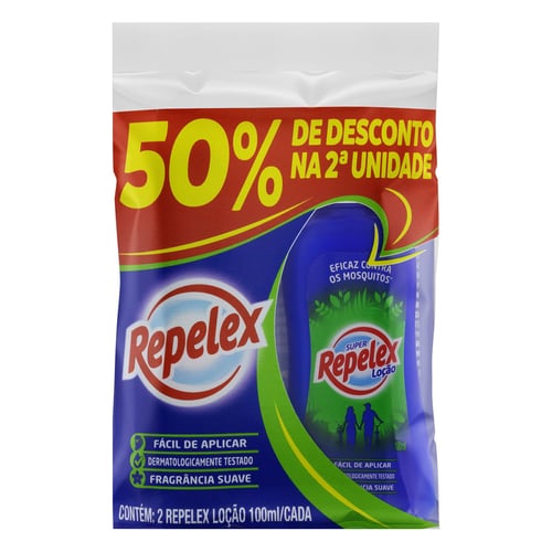 Kit Repelente Super Repelex - Com DEET Loção 2 Unidades Com 100Ml Cada