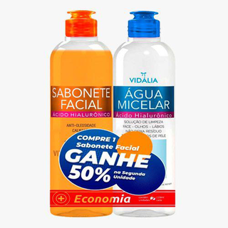 Imagem do produto Kit Sabonete Facial Vidalia 220Ml + Água Micelar Com Ácido Hialurônico 220Ml