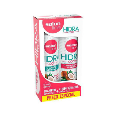 Kit Salon Line Hidra Coco Nutrição Profunda Shampoo Com 300Ml + Condicionador Com 300Ml