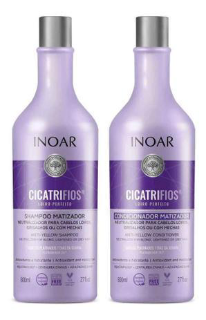 Imagem do produto Kit Shampo E Condicionador Cicatrifios Inoar Loiro Perfeito Matizador Neutralizador Cabelos Platinados Grisalhos 800Ml