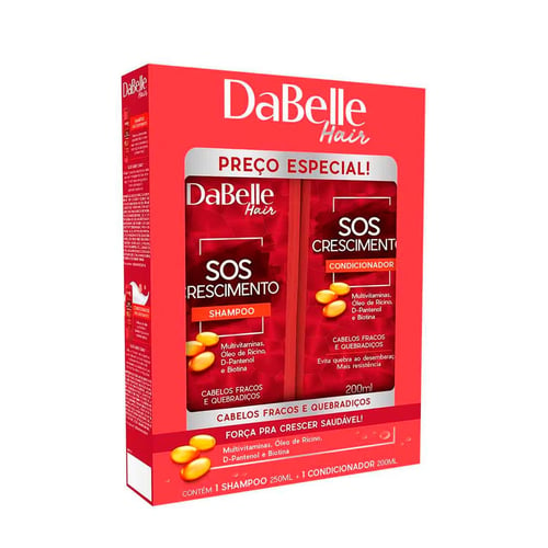 Imagem do produto Kit Shampoo + Condicionador Dabelle Hair Sos Crescimento 1 Unidade