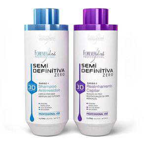 Kit Shampoo Realinhamento Escova Progressiva Semi Definitiva Zero 1L Forever Liss