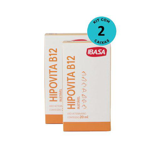 Kit Suplemento Hipovita B12 Injetável Ibasa 20Ml Com 2 Unidades