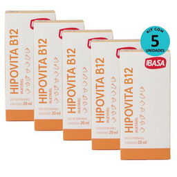 Kit Suplemento Hipovita B12 Injetável Ibasa 20Ml Com 5 Unidades