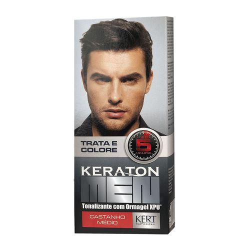 Kit Tonalizante Men Castanho Médio Keraton