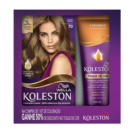 Imagem do produto Kit Wella Koleston Tintura Louro Médio 70 + Condicionador Toque De Cor Caramelo 1 Unidade