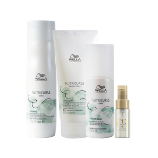 Imagem do produto Kit Wella Professionals Nutricurls Shampoo E Condicionador E Leavein E Óleo Light