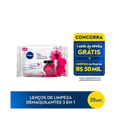 Imagem do produto Lenço Demaquilante Nivea 3 Em 1 Ação Hidratante 25 Unidades 25 Unidades