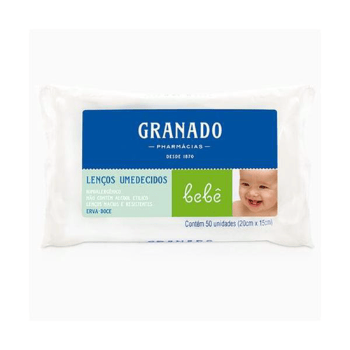 Imagem do produto Lenço Umedecido Granado Bebe Erva Doce Com 50 Unidades