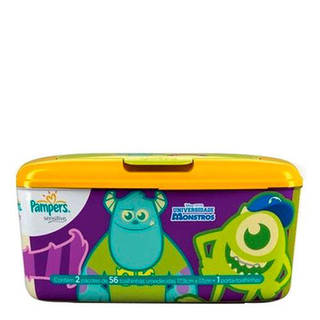 Lenço - Umedecido Pampers Sensitive C 112 Unidades E Grátis 1 Porta Lenços