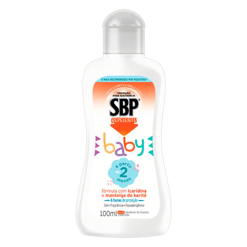 Repelente Infantil SBP Baby Sem Fragrância - Com Icaridina Loção 100Ml