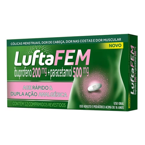 Luftafem Com 12 Comprimidos Reckitt Benckiser Revestidos