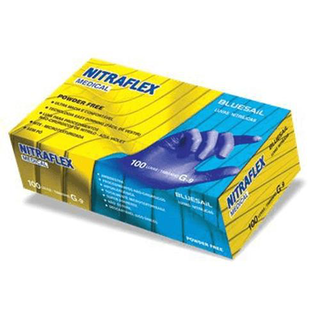 Luvas De Procedimentos Nitrílica Sem Pó Nitraflex Medical 100 Unidades Blue Sail