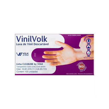 Luvas De Vinil Volk G 100Un