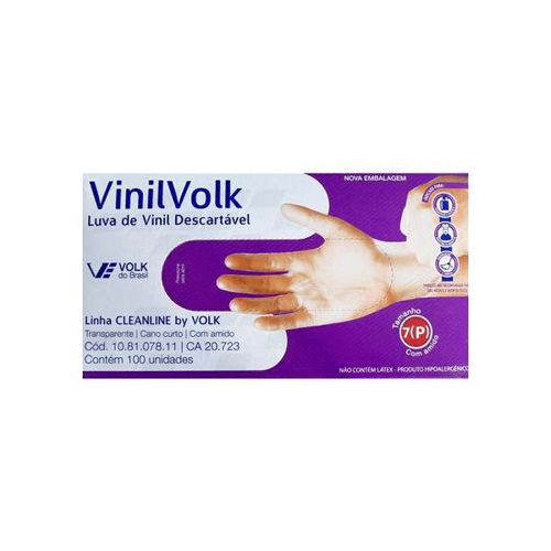 Luvas De Vinil Volk Para 100Un