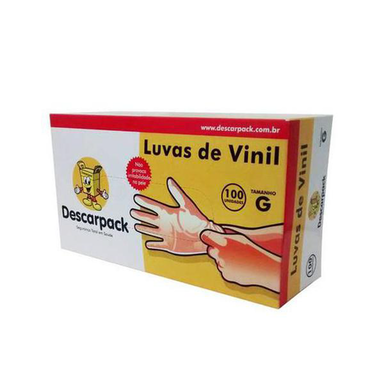 Luvas Vinil Gde 100Unid Com Pó Descarp