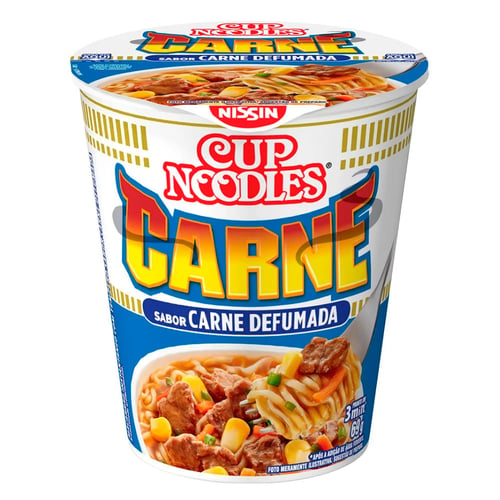 Macarrão Instantneo Cup Noodles Sabor Carne Defumada Com 69G